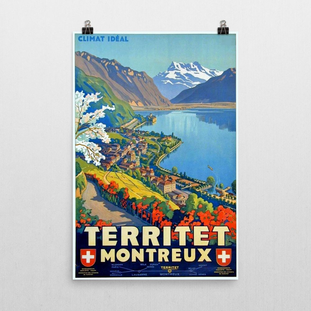 Amazon.co.jp: ヴィンテージポスター – Territet Montreaux